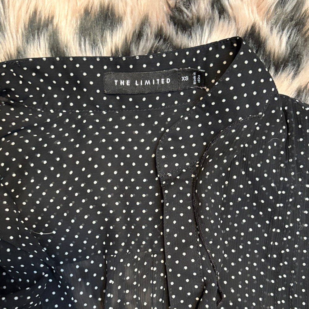 The Limited Black and White Polka Dot Blouse - Picture 3 of 4